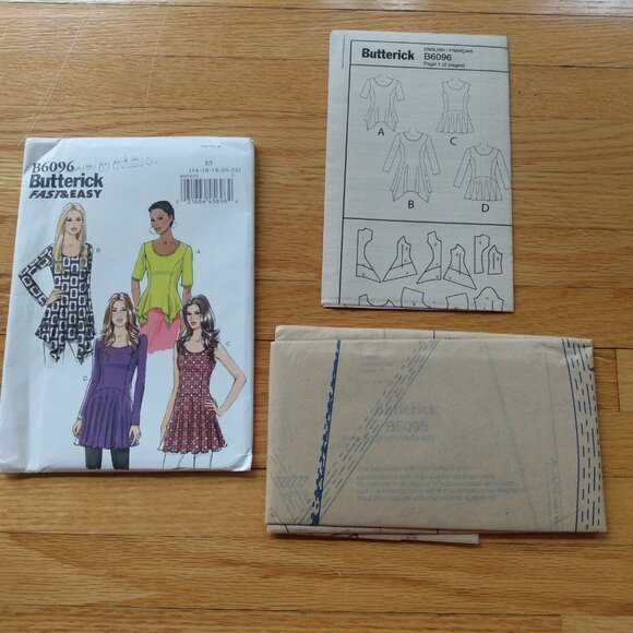 Pullover Tops Sewing Pattern Plus Size 14-22 UNCUT Butterick 6096 Modern Tunics - Picture 8 of 10